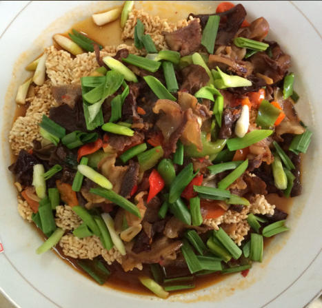 Pork with crispy rice